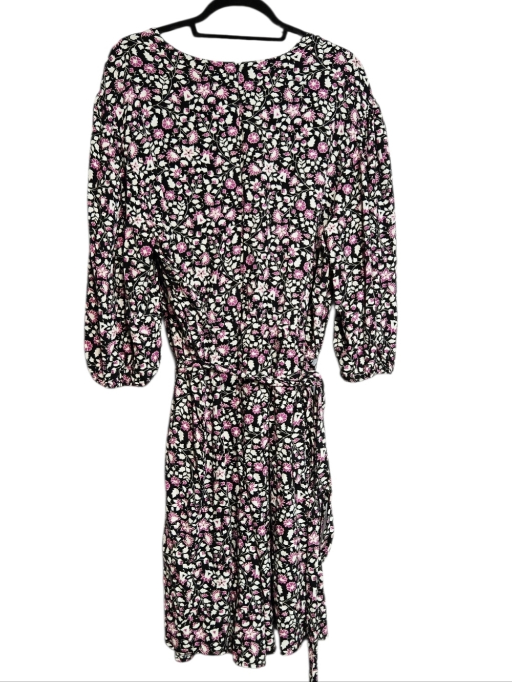 Lane Bryant Floral Romper Pink White Crossover Tie Waist Plus Cruise Resort Chic - Picture 7 of 9